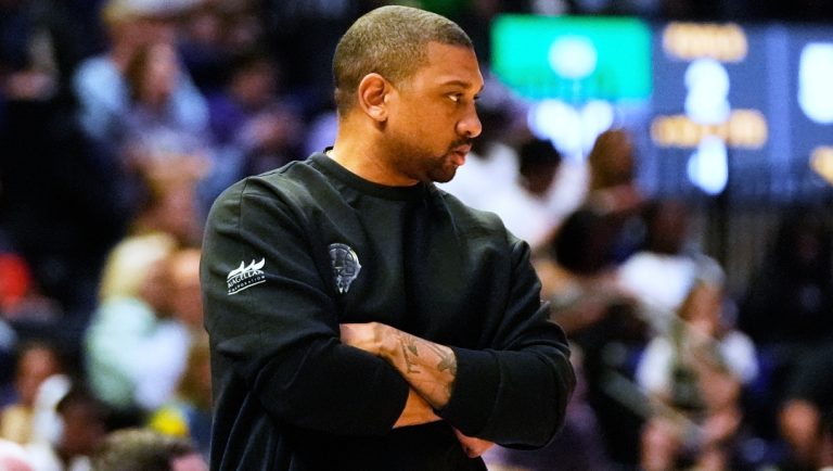 Chicago Sky head coach Tyler Marsh watches from the sideline in the second half a WNBA exhibition basketball game against Brazil in Baton Rouge, La., Friday, May 2, 2025.