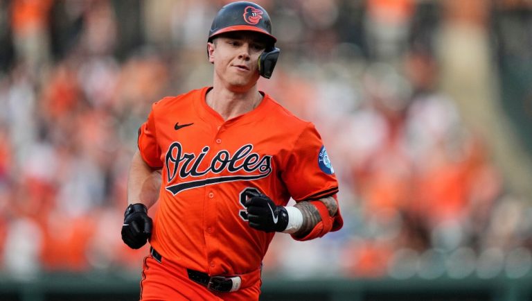 Baltimore Orioles' Tyler O'Neill rounds the bases after hitting a two-run home run during the second inning of a baseball game against the Colorado Rockies, Saturday, July 26, 2025, in Baltimore.