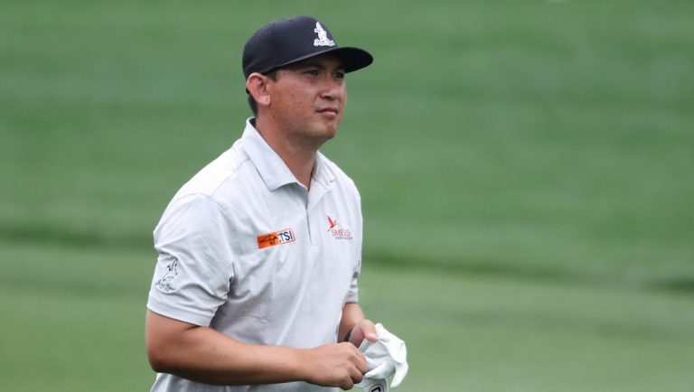 Rico Hoey approaches the 8th green during the first round of the CJ Cup Byron Nelson golf tournament in McKinney, Texas, Thursday, May 1, 2025.