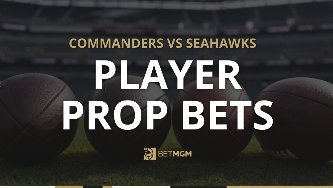 Get two player prop bets for Commanders vs Seahawks on Sunday Night Football based on NFL odds from the BetMGM online sportsbook.