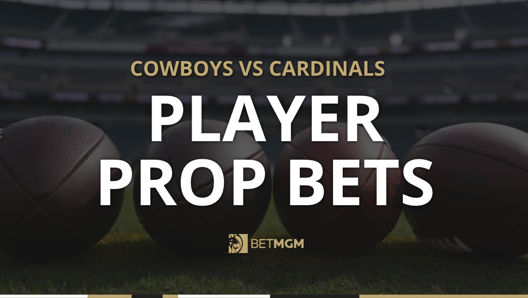 Get two player prop bets for Cowboys vs Cardinals on Monday Night Football based on NFL odds from the BetMGM online sportsbook.