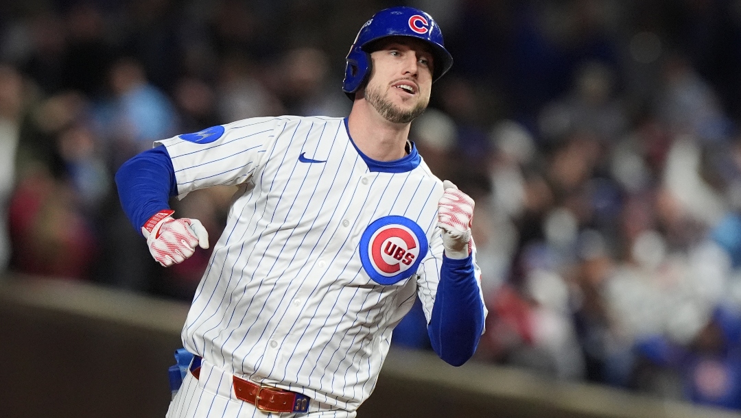 Chicago Cubs' Kyle Tucker (30) runs the bases after hitting a solo home run during the seventh inning of Game 4 of baseball's National League Division Series against the Milwaukee Brewers Thursday, Oct. 9, 2025, in Chicago.
