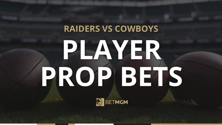 Get two player prop bets for Raiders vs Cowboys on Monday Night Football based on NFL odds from the BetMGM online sportsbook.