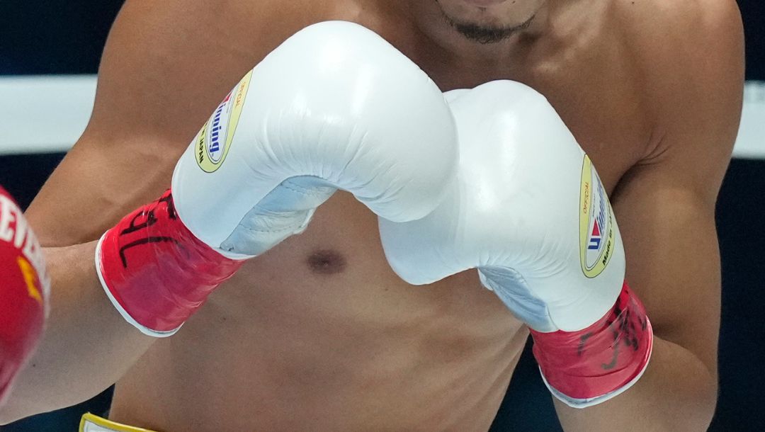 Japanese champion Junto Nakatani, right, fights against Filipino challenger Vincent Astrolabio during the first round.