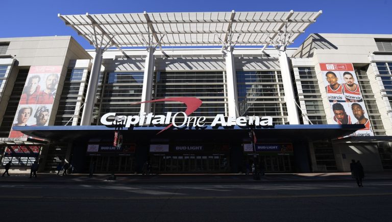 The exterior view of Capital One Arena is seen, Saturday, March 16, 2019, in Washington. As NCAA prepares to stage its first basketball championships since the Supreme Court allowed legal sports betting in any state that wants it, the organization remains opposed to gambling on its events. But it’s not denying reality, either. This year, at least one and likely two women’s games will be played in Mississippi, where people have been betting on college sports since last summer, and men’s games will be played in Washington at Capital One Arena, which could have a full-service onsite sports book this time next year. Future NCAA Tournament games are scheduled for Wells Fargo Center, an 11-mile drive from the sports book at Harrah’s Philadelphia.