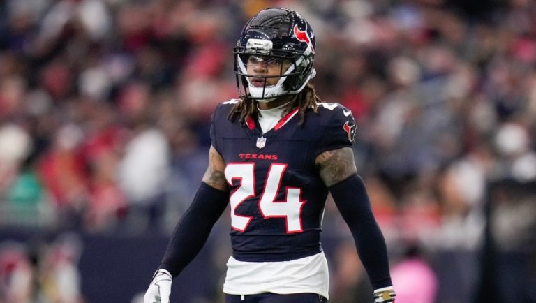 Houston Texans cornerback Derek Stingley Jr. (24) plays against the Arizona Cardinals during the first half of an NFL football game Sunday, Dec. 14, 2025, in Houston.